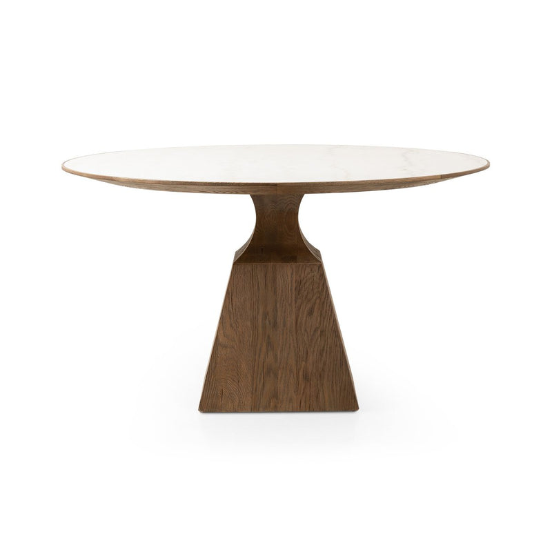 Sargon Dining Table - Honed White Marble
