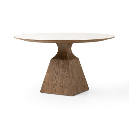 Sargon Dining Table - Honed White Marble