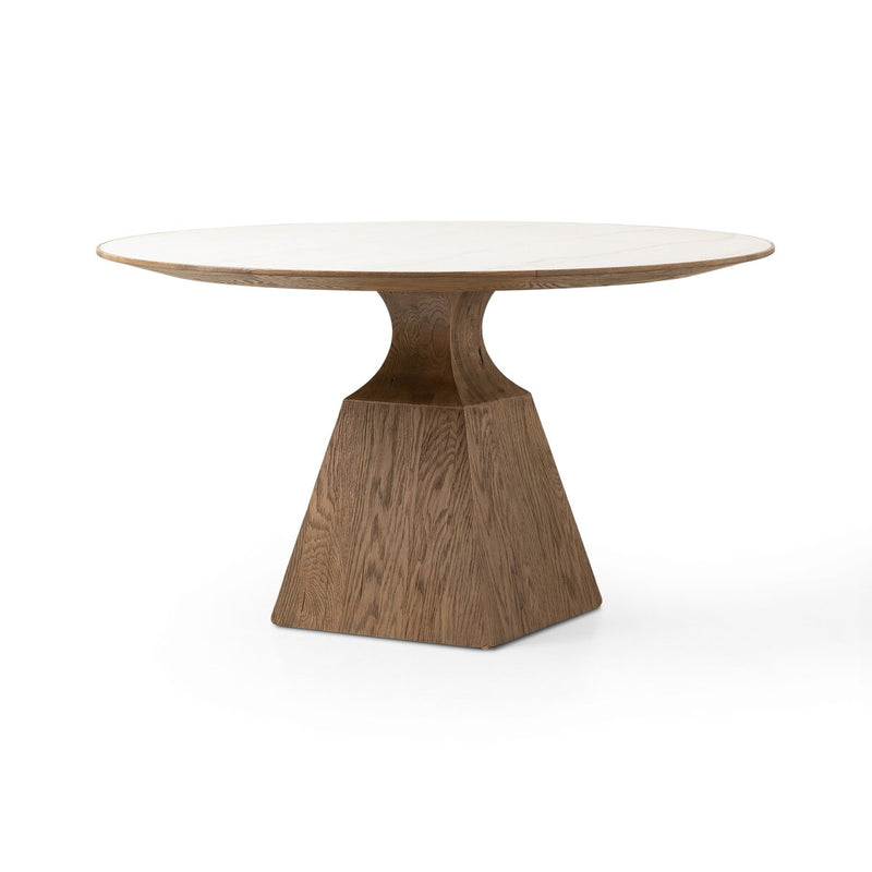 Sargon Dining Table - Honed White Marble