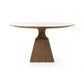 Sargon Dining Table - Honed White Marble