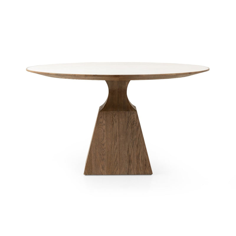 Sargon Dining Table - Honed White Marble