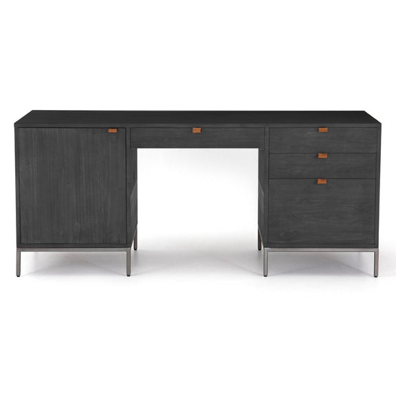 Trey Executive Desk - Black Wash Poplar