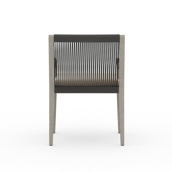 Sherwood Outdoor Dining Armchair, Weathered Grey - Faye Sand