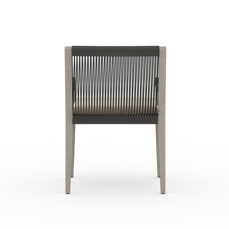 Sherwood Outdoor Dining Armchair, Weathered Grey - Faye Sand