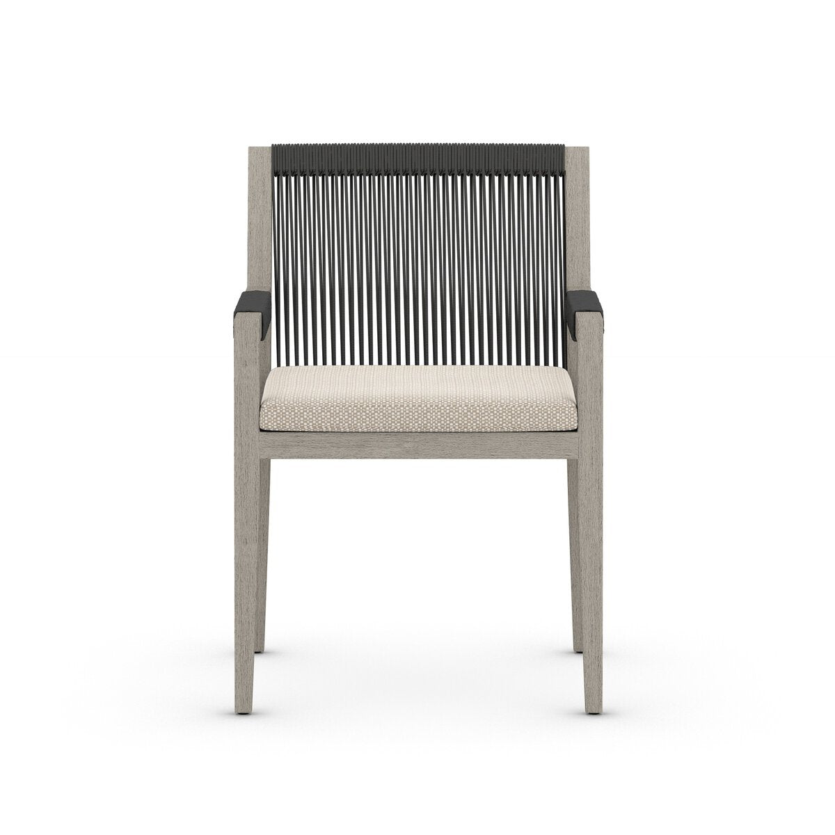 Sherwood Outdoor Dining Armchair, Weathered Grey - Faye Sand