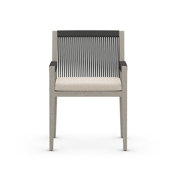 Sherwood Outdoor Dining Armchair, Weathered Grey - Faye Sand