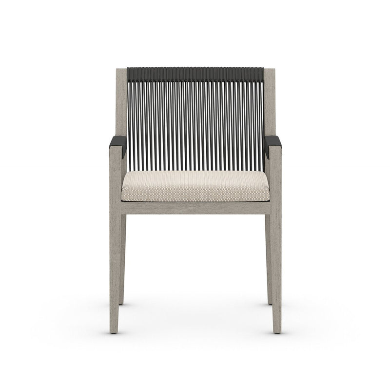 Sherwood Outdoor Dining Armchair, Weathered Grey - Faye Sand