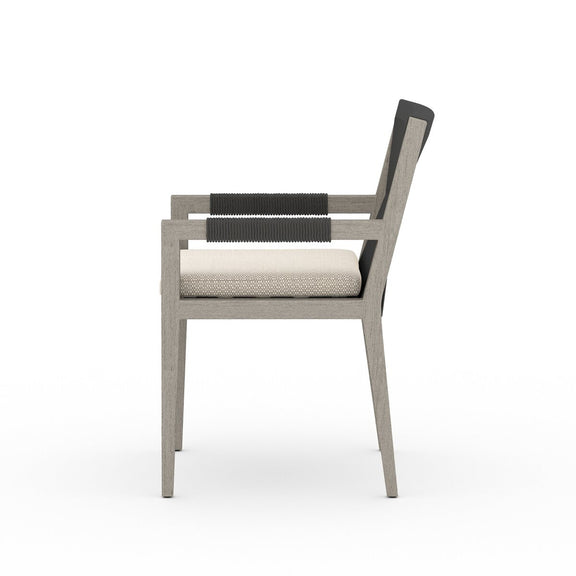 Sherwood Outdoor Dining Armchair, Weathered Grey - Faye Sand
