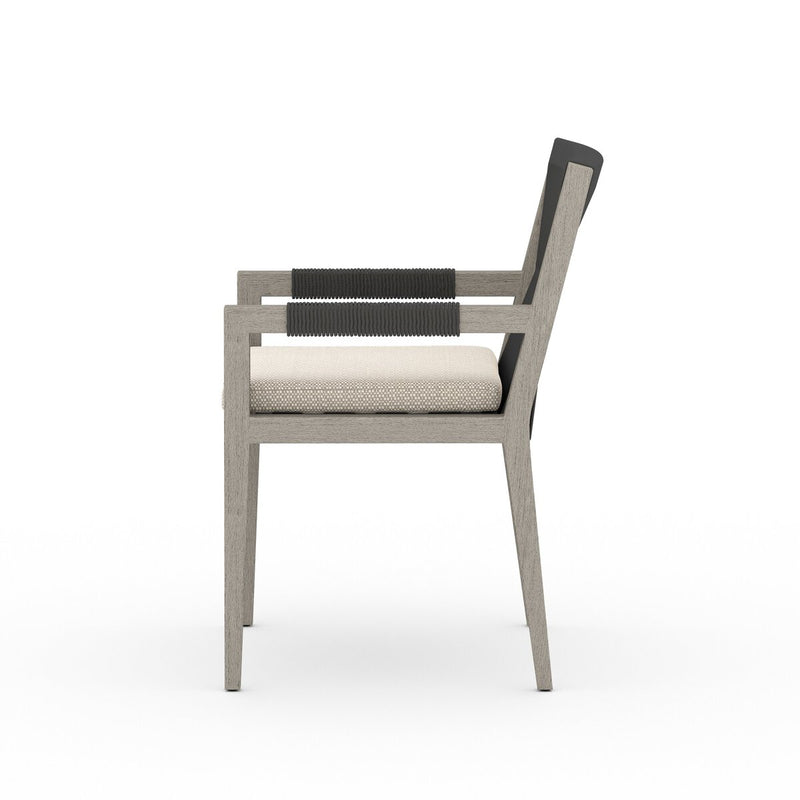 Sherwood Outdoor Dining Armchair, Weathered Grey - Faye Sand