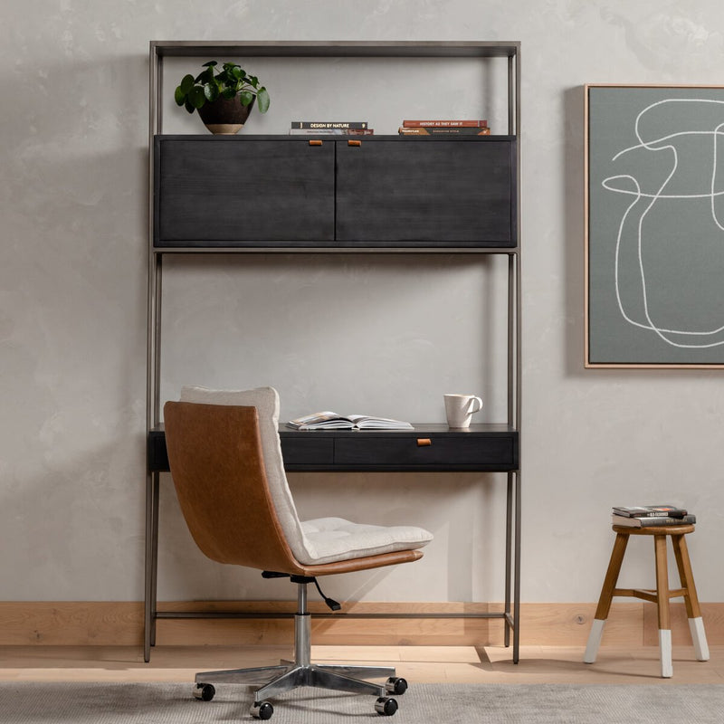 Trey Modular Wall Desk - Black Wash Poplar