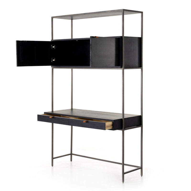 Trey Modular Wall Desk - Black Wash Poplar