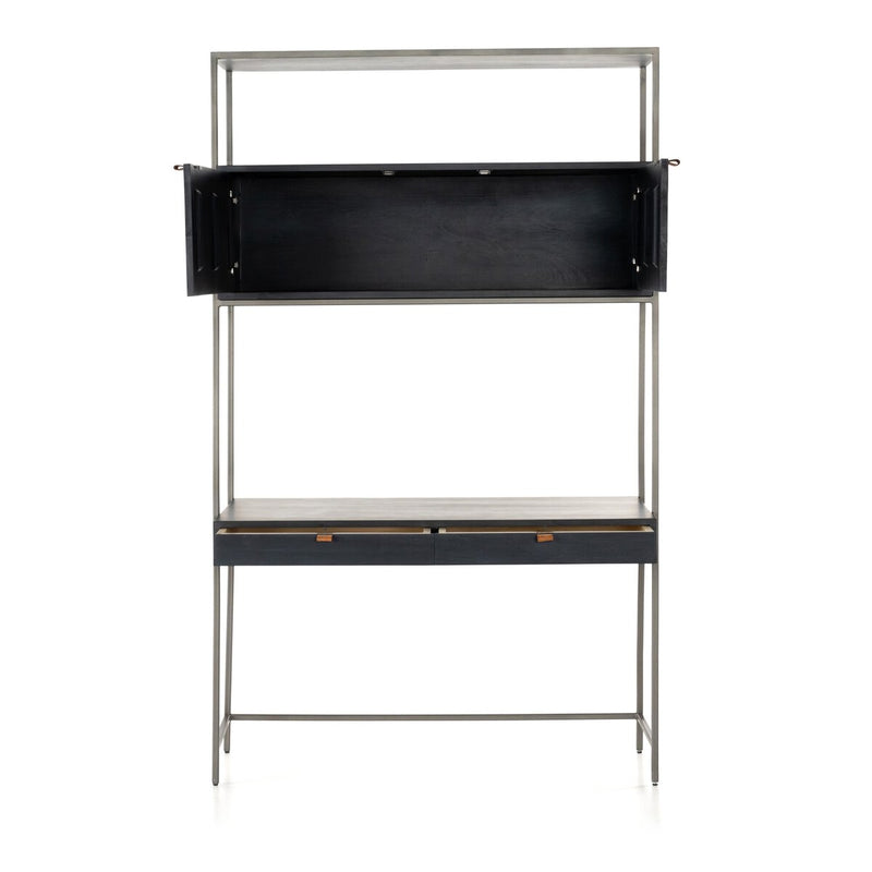 Trey Modular Wall Desk - Black Wash Poplar