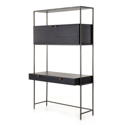 Trey Modular Wall Desk - Black Wash Poplar
