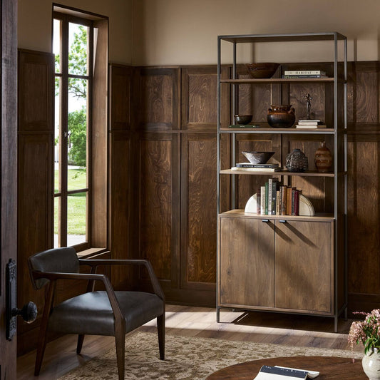 Trey Modular Wide Bookcase - Auburn Poplar