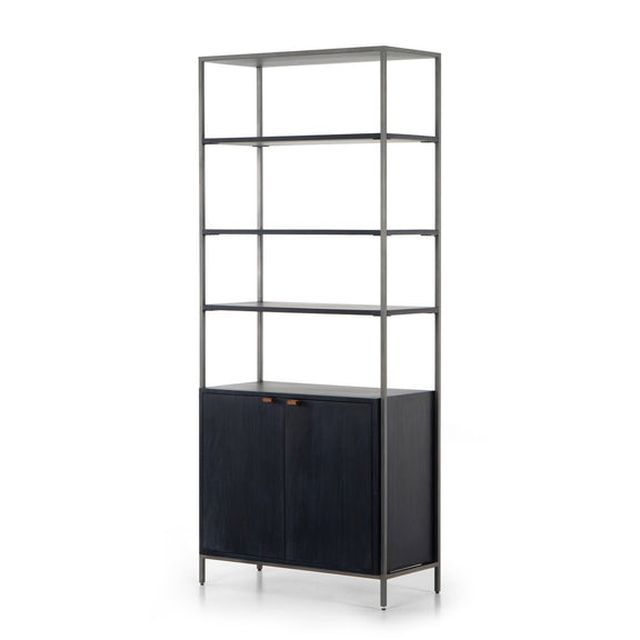 Trey Modular Wide Bookcase - Black Wash