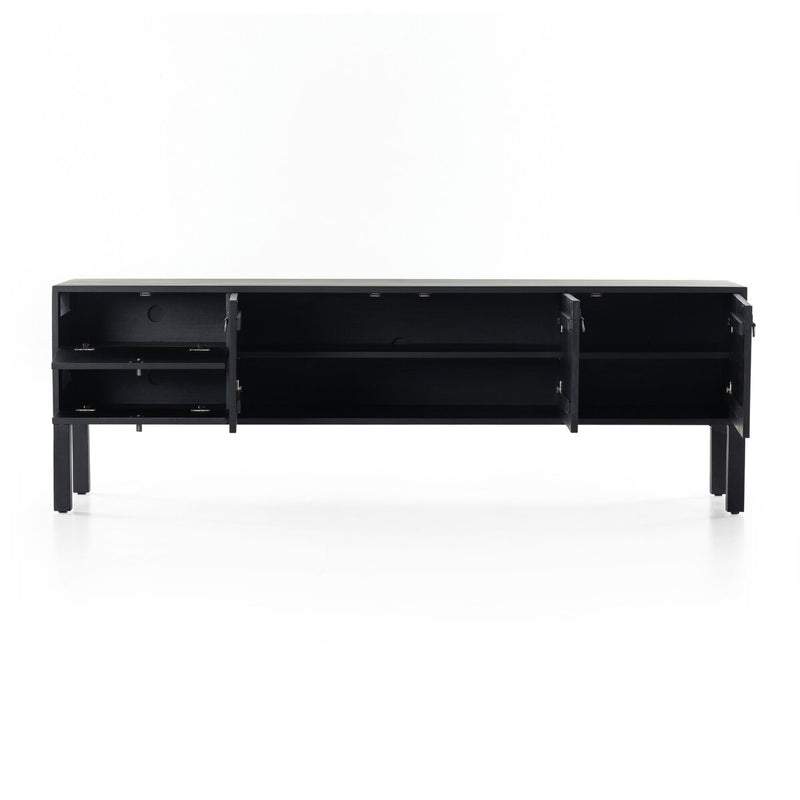 Isador Media Console - Black Wash Poplar