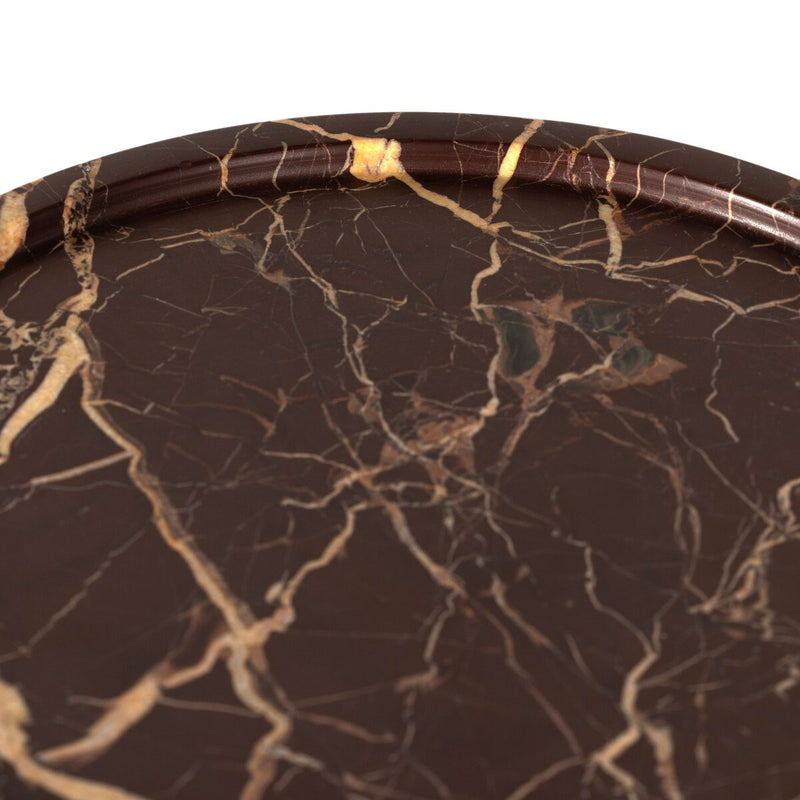 Viola Accent Table - Merlot Marble
