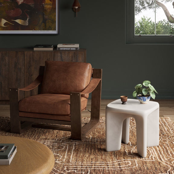 Dante End Table - White Concrete
