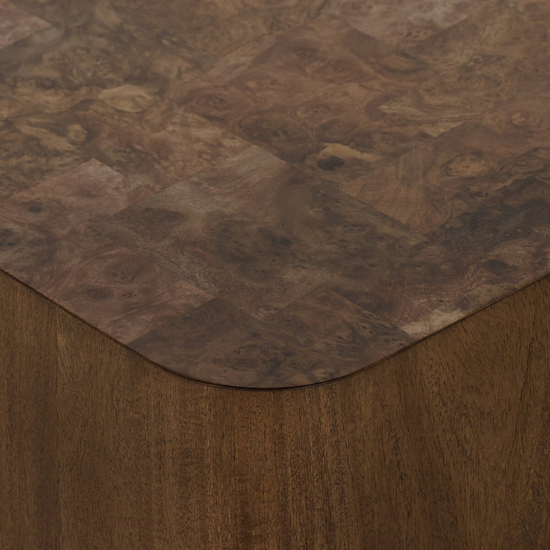 Blanco End Table - Warm Umber Burl