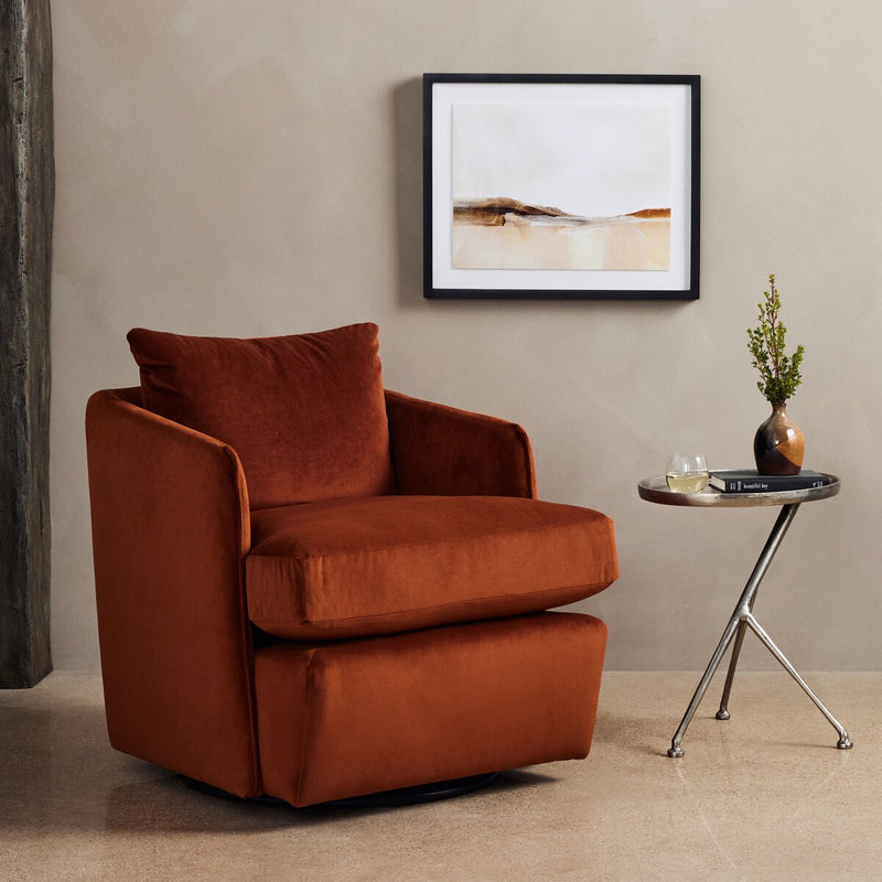 Whittaker Swivel Chair - Bleecker Rust
