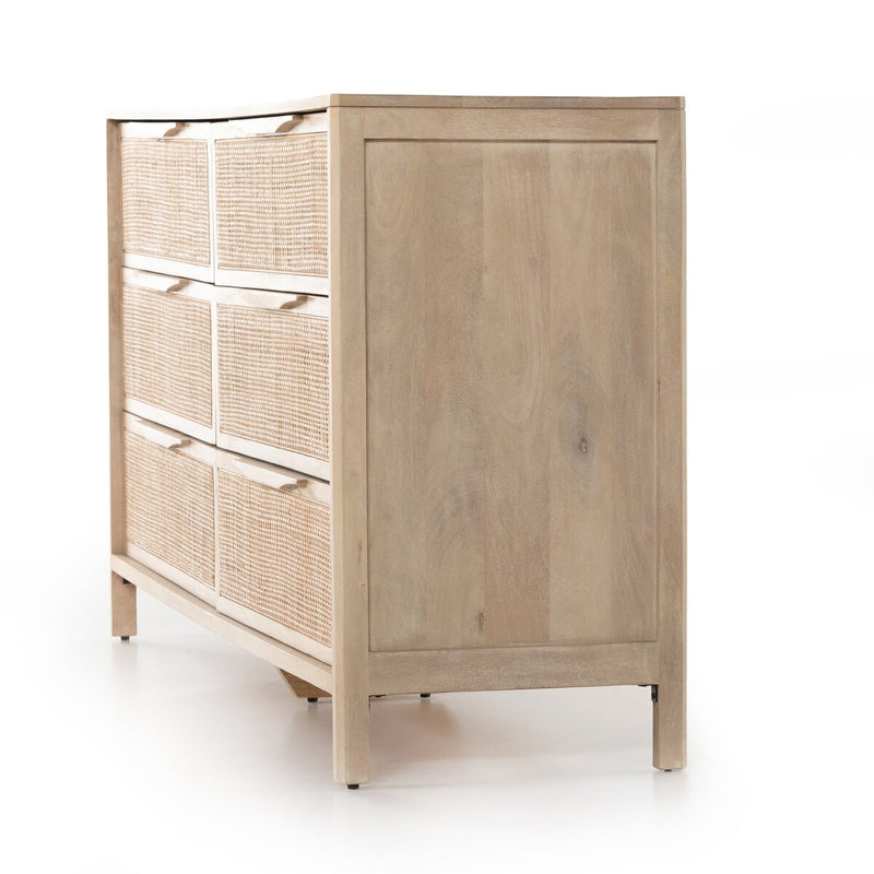 Sydney 6 Drawer Dresser - Natural Mango