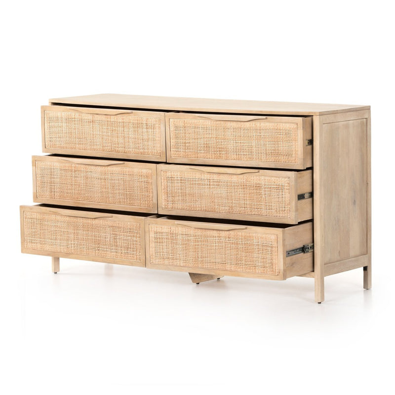 Sydney 6 Drawer Dresser - Natural Mango