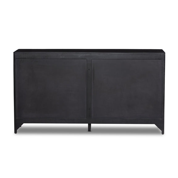 Sydney 6 Drawer Dresser - Black Wash & Black Cane