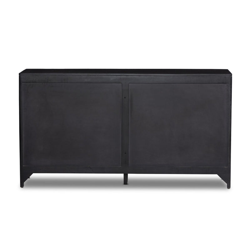 Sydney 6 Drawer Dresser - Black Wash & Black Cane