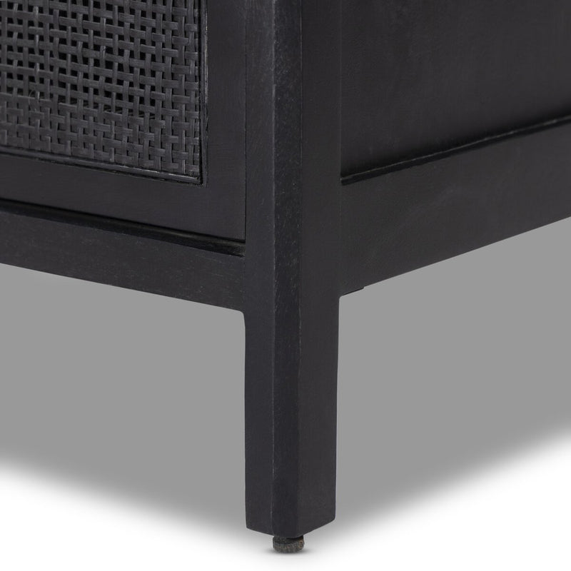 Sydney 6 Drawer Dresser - Black Wash & Black Cane