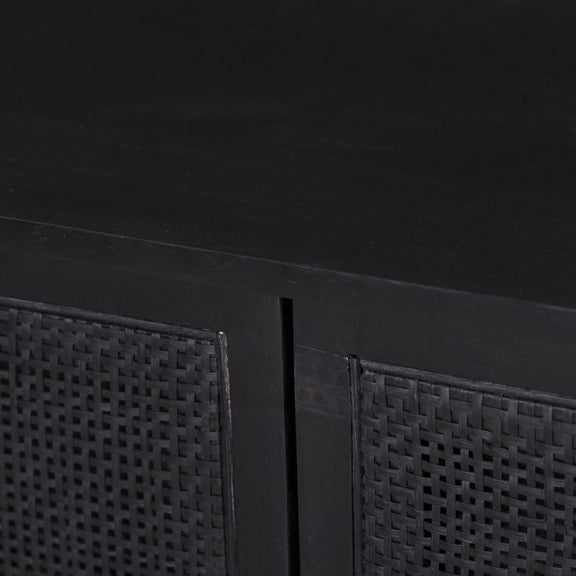 Sydney 6 Drawer Dresser - Black Wash & Black Cane