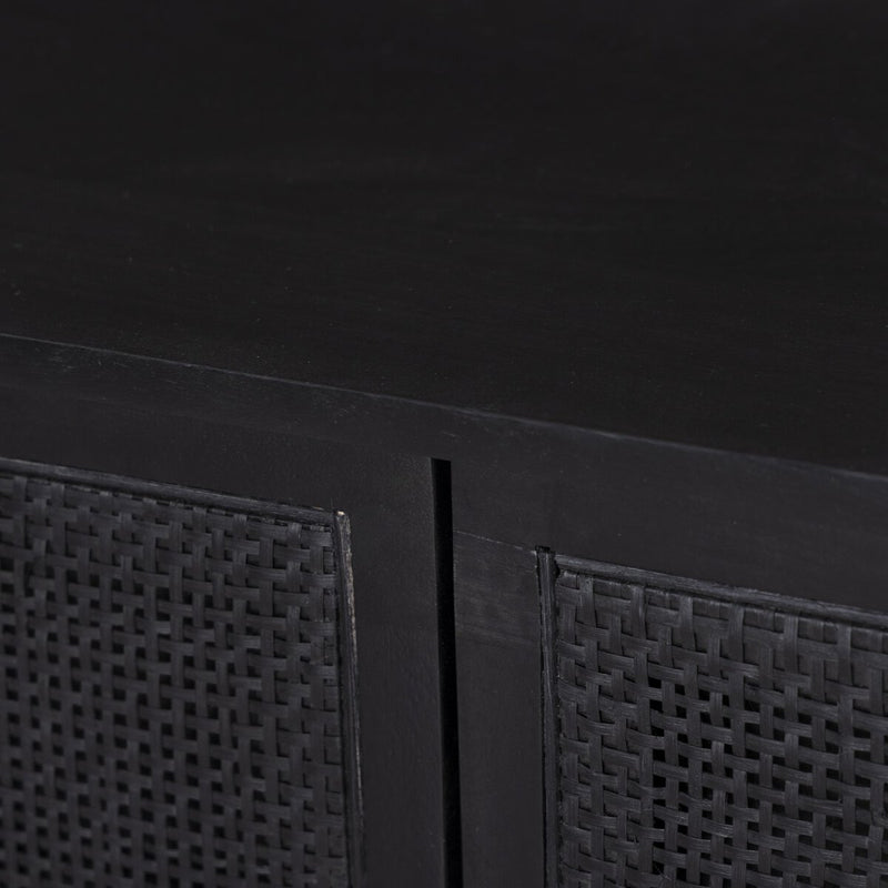 Sydney 6 Drawer Dresser - Black Wash & Black Cane