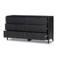 Sydney 6 Drawer Dresser - Black Wash & Black Cane
