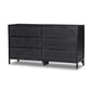 Sydney 6 Drawer Dresser - Black Wash & Black Cane