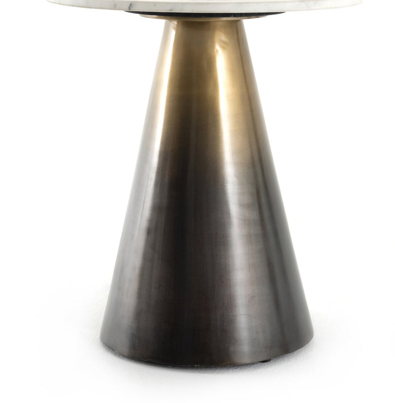 Armon End Table - Charcoal And White Marble