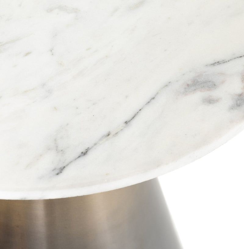 Armon End Table - Charcoal And White Marble