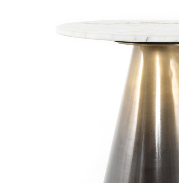 Armon End Table - Charcoal And White Marble