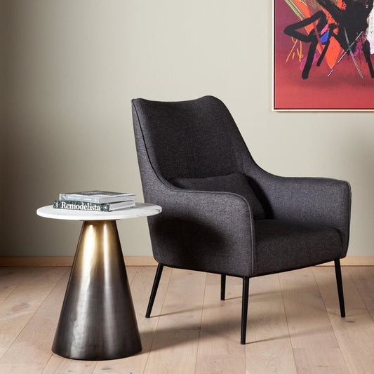 Armon End Table - Charcoal And White Marble