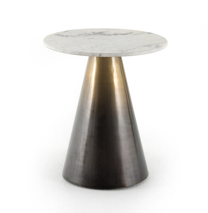 Armon End Table - Charcoal And White Marble