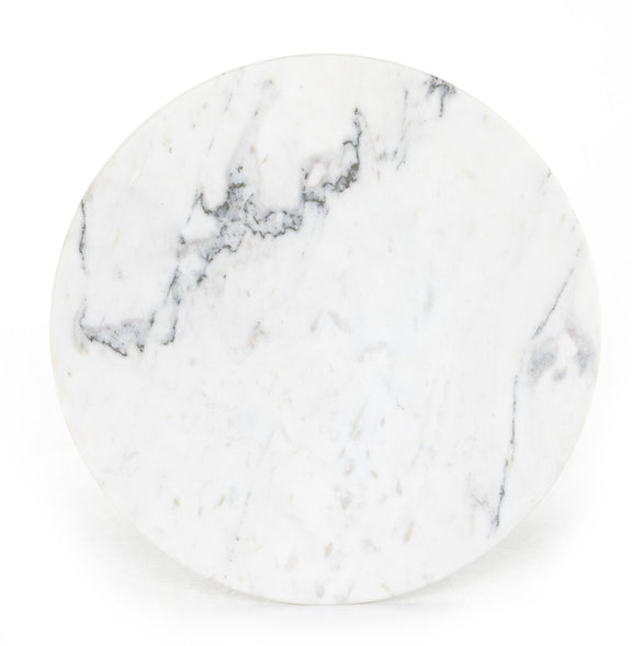 Armon End Table - Charcoal And White Marble