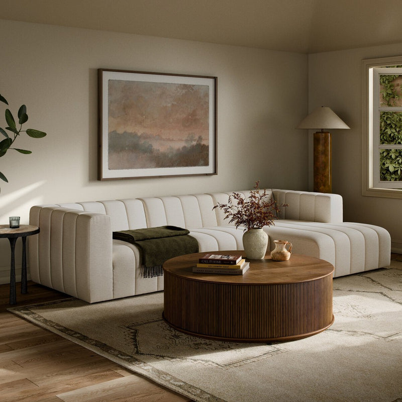 Langham Channeled 3-Piece Sectional - Crypton Nomad Snow