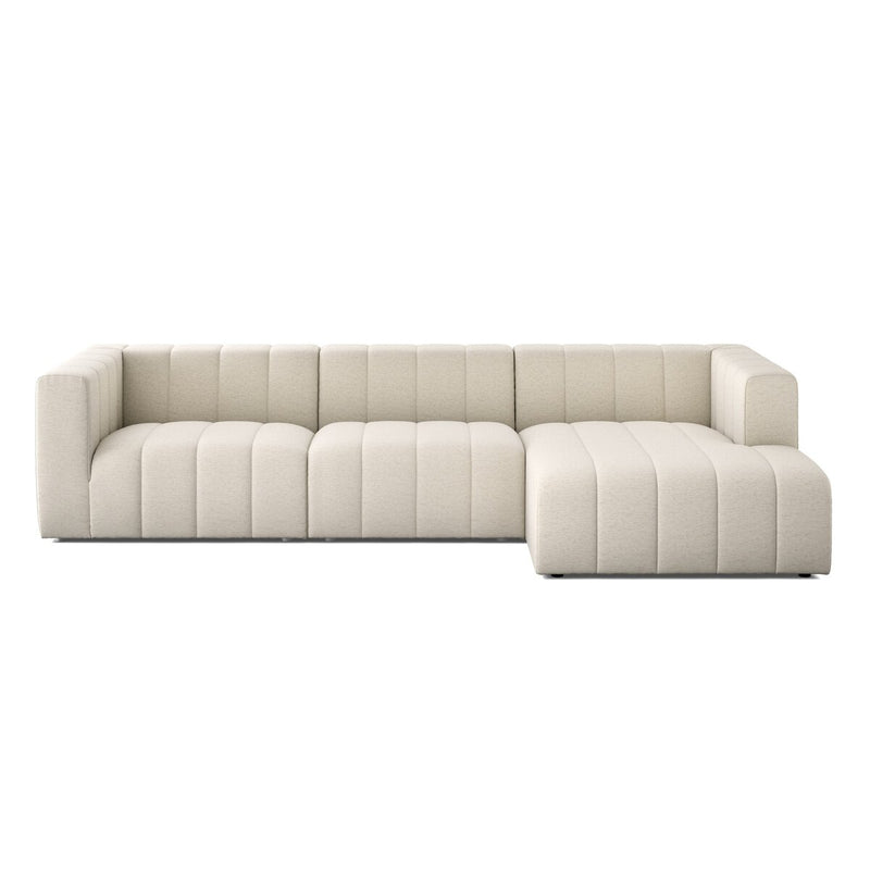 Langham Channeled 3-Piece Sectional - Crypton Nomad Snow