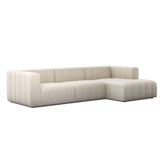Langham Channeled 3-Piece Sectional - Crypton Nomad Snow