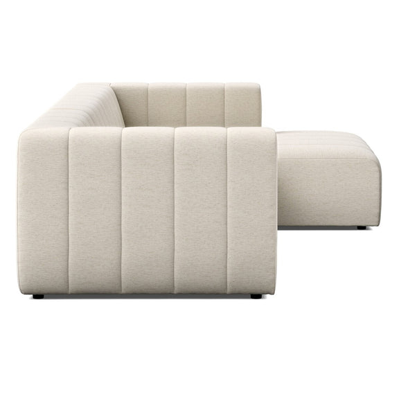 Langham Channeled 3-Piece Sectional - Crypton Nomad Snow