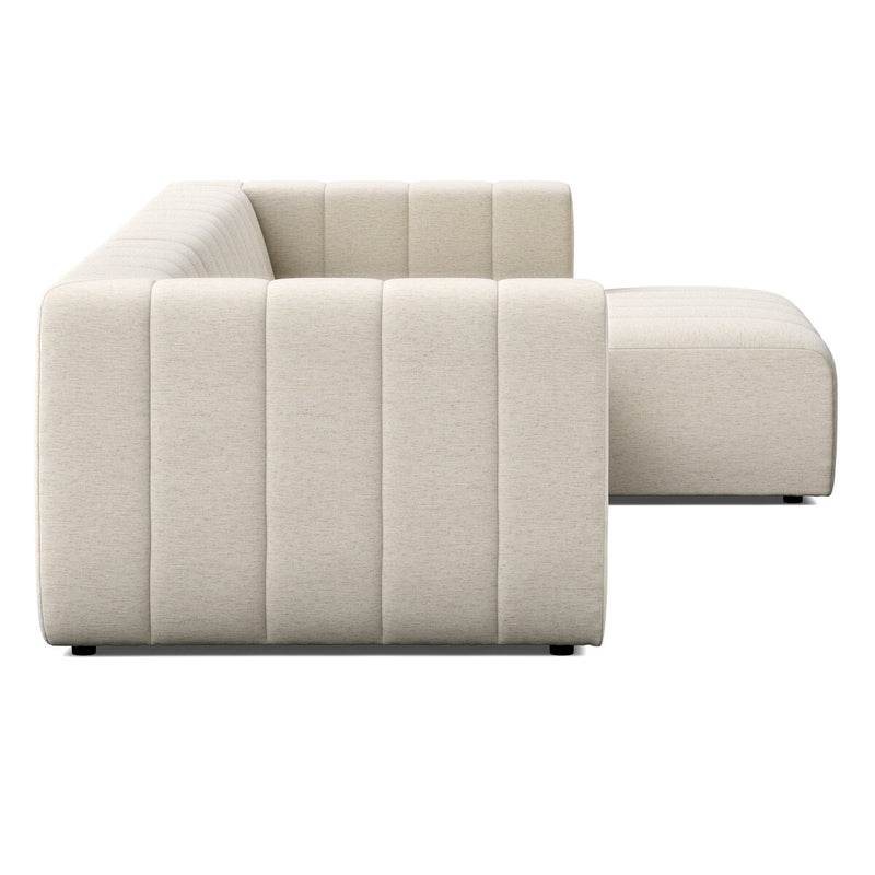 Langham Channeled 3-Piece Sectional - Crypton Nomad Snow