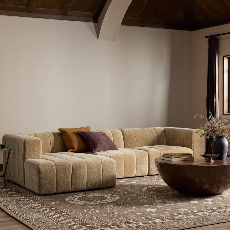 Langham Channeled 3-Piece Sectional - Ravello Camel