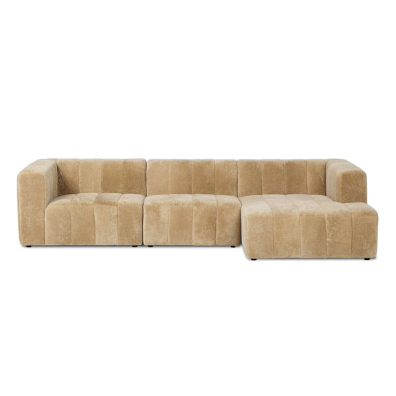 Langham Channeled 3-Piece Sectional - Ravello Camel