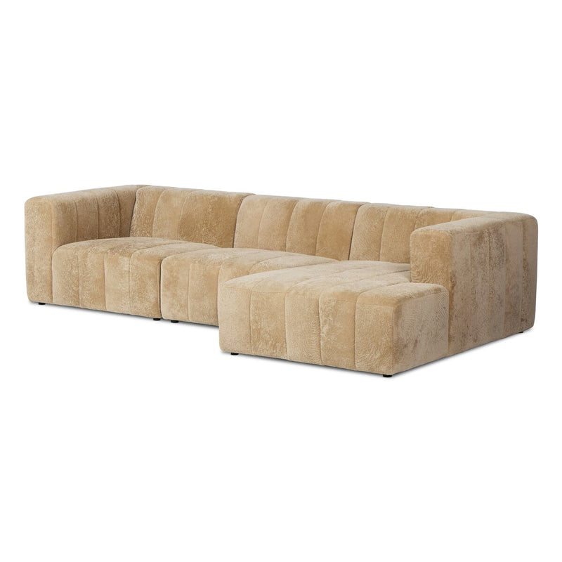Langham Channeled 3-Piece Sectional - Ravello Camel