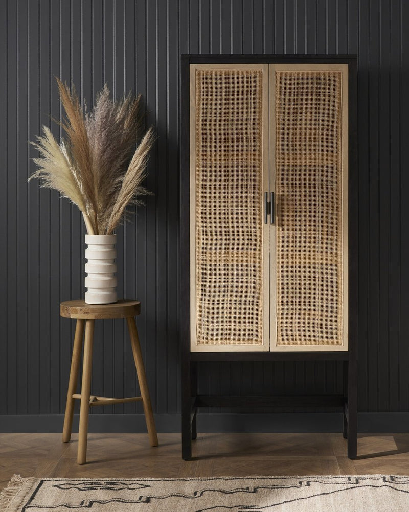 Caprice Narrow Cabinet - Black Wash Mango