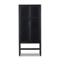 Caprice Narrow Cabinet - Black Wash Mango & Black Cane