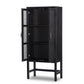 Caprice Narrow Cabinet - Black Wash Mango & Black Cane